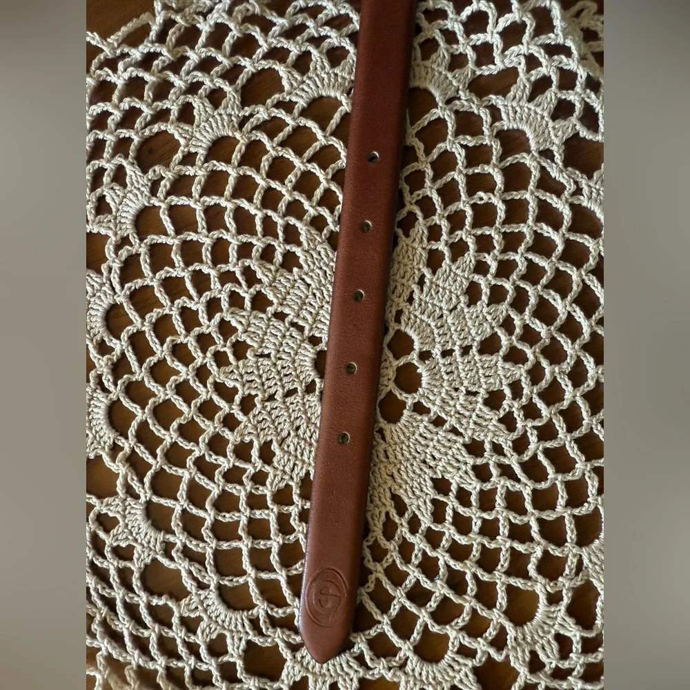 Dior Brown Leather Belt with Gold-Tone Buckle